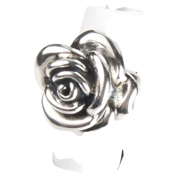 Sterling Silver Rose Ring -  Size 8 1/4 - Picture 2 of 4